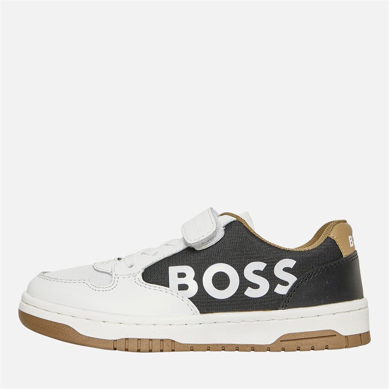 BOSS Jongens Logo Klittenband Court Sneakers Wit