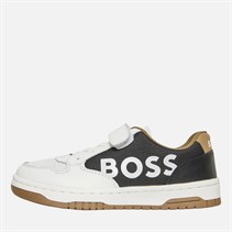 BOSS Jongens Logo Klittenband Court Sneakers Wit