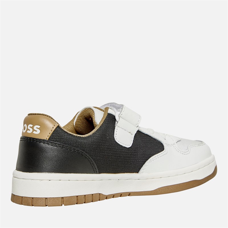 BOSS Jongens Logo Klittenband Court Sneakers Wit