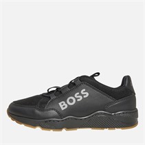 BOSS Baskets Tricotées Logo Garçon Junior Noir