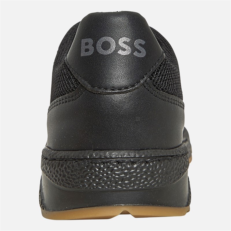 BOSS Junior Jongens Gebreide Logo Sneakers Zwart