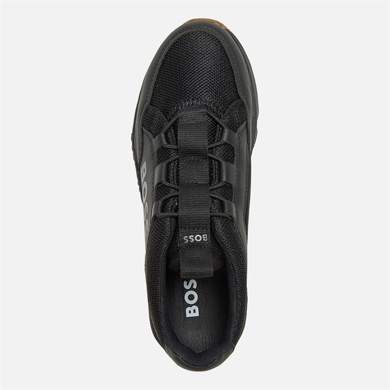 BOSS Junior Jongens Gebreide Logo Sneakers Zwart