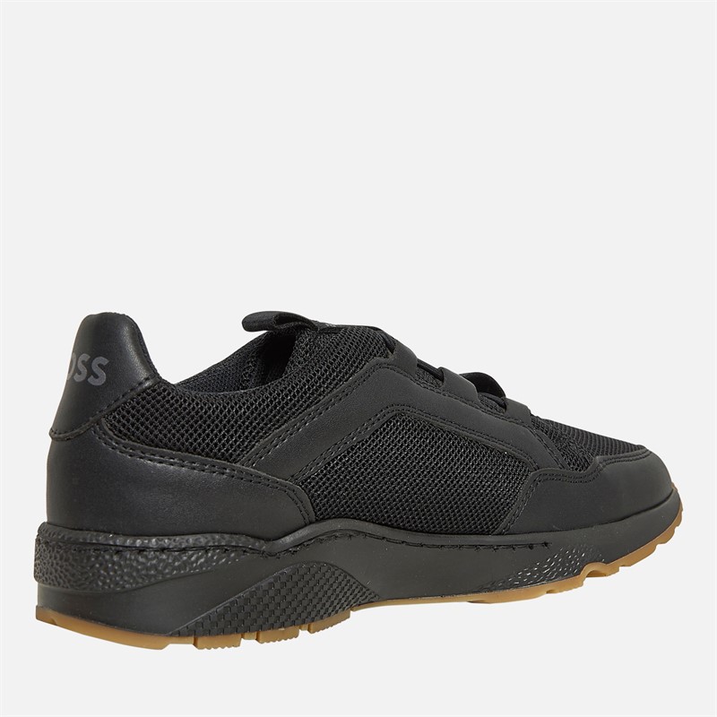 BOSS Junior Jongens Gebreide Logo Sneakers Zwart