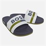 BOSS Sandales à Rayures Logo Garçon Junior Blanc
