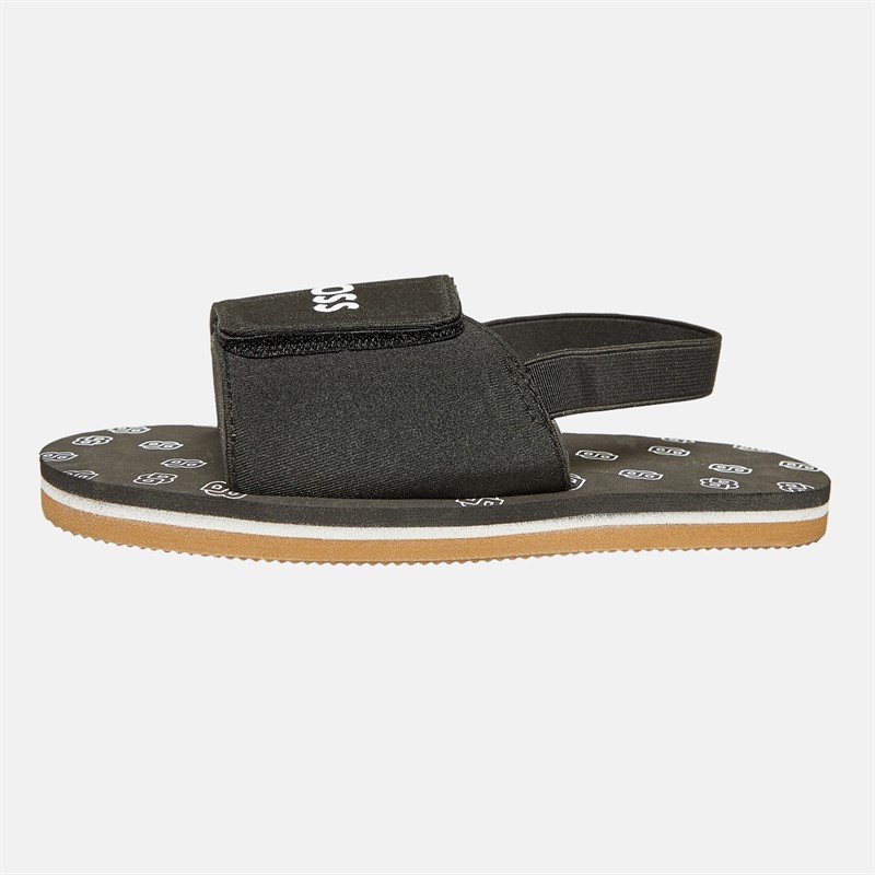 BOSS Jongens Logo Sandalen Met Elastiek Zwart 2