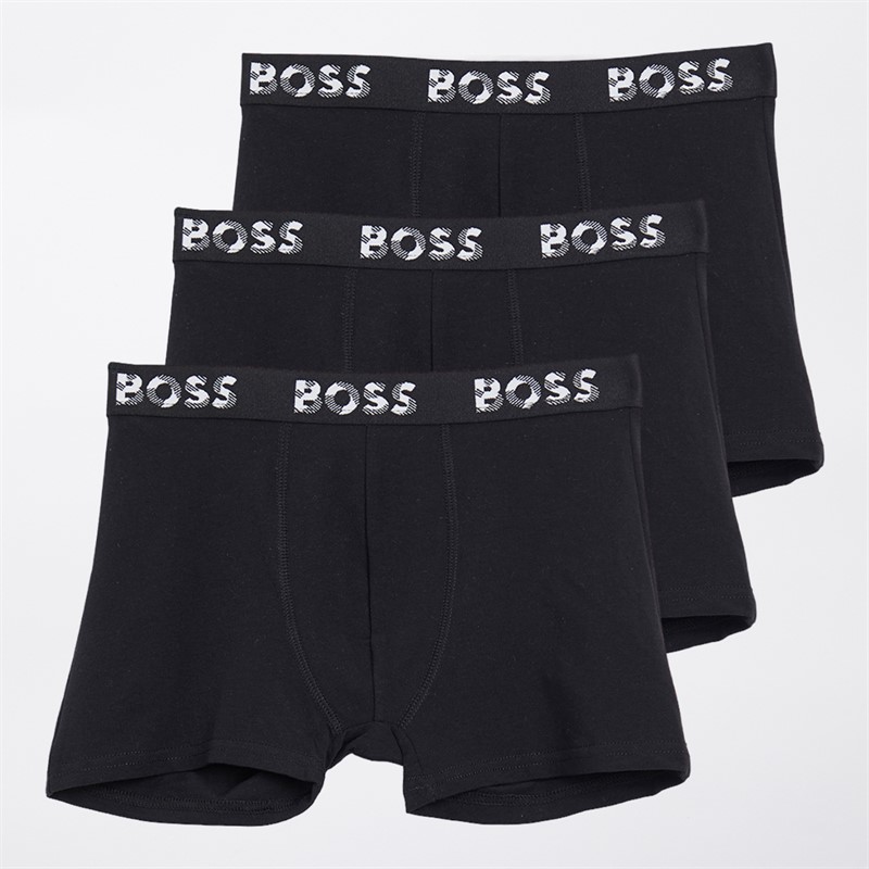 BOSS Boys Three Pack Boxers Black