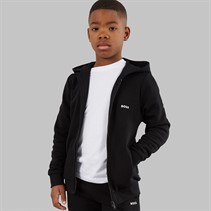 BOSS Boys Zip Through Hoodie Black