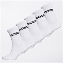 BOSS Boys Five Pack Socks White
