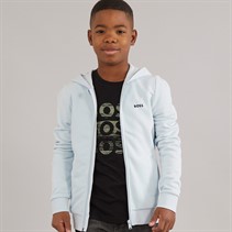 BOSS Boys Zip Through Hoodie Pale Blue