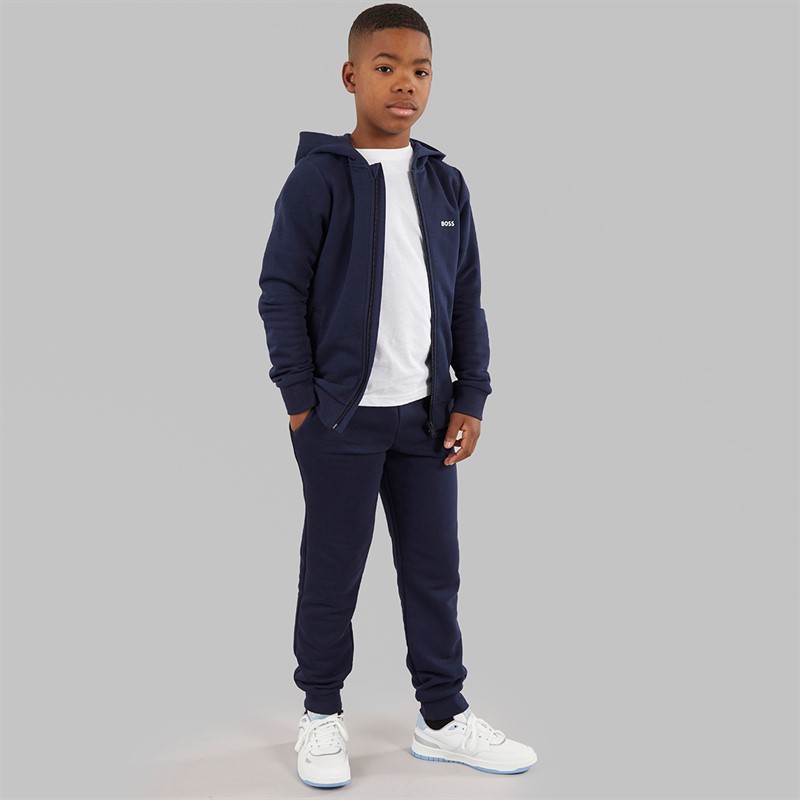 BOSS Jongens hoodie en joggingbroek trainingspak set Navy - Maat 16Y