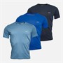 BOSS Mens Three Pack T-Shirts Navy/Blue/Light Blue