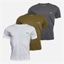 BOSS Mens Three Pack T-Shirts White/Grey/Khaki
