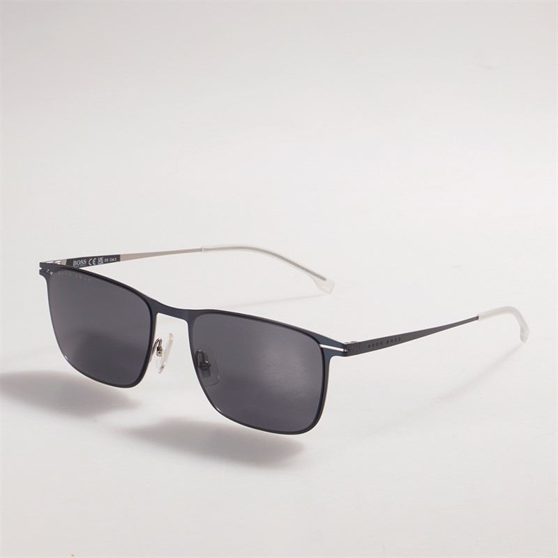 BOSS Heren Zonnebril Mat Blauw Ruthenium