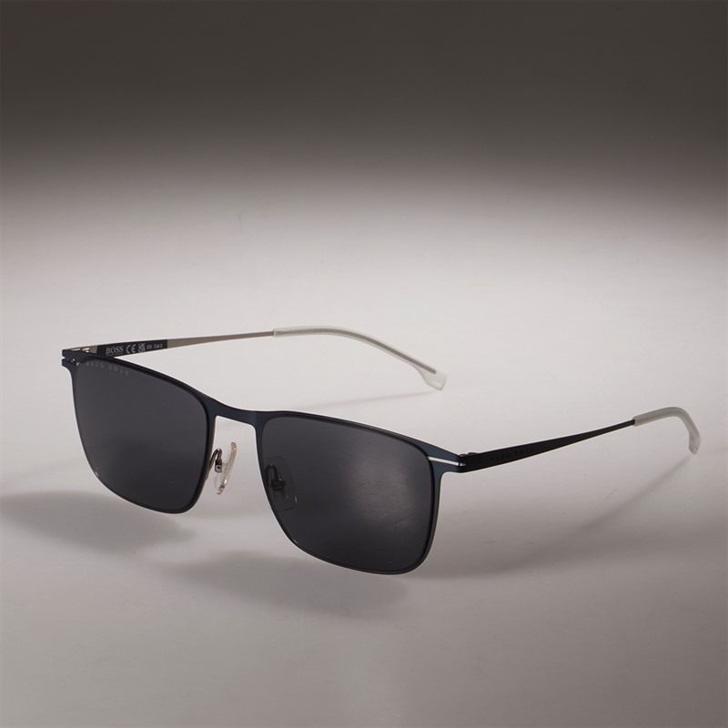 BOSS Heren Zonnebril Mat Blauw Ruthenium