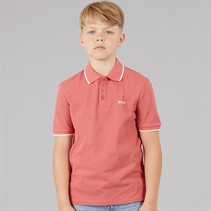 BOSS Boys Short Sleeve Polo Shirt Rasberry