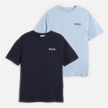 BOSS Boys Two Pack T-Shirts Navy/Pale Blue