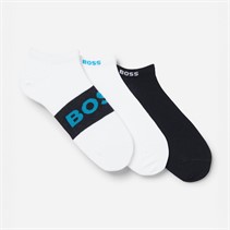 BOSS Heren Drie Paar Enkel Sokken Multi Open Miscellaneous