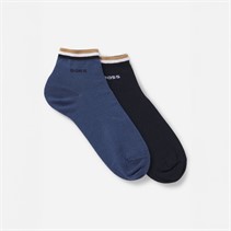 BOSS Heren twee paar enkelsokken Dark Blue