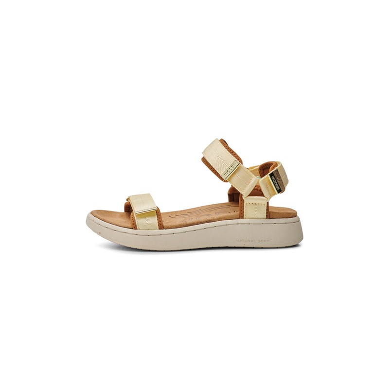 Woden Dames Line Sandalen Geel