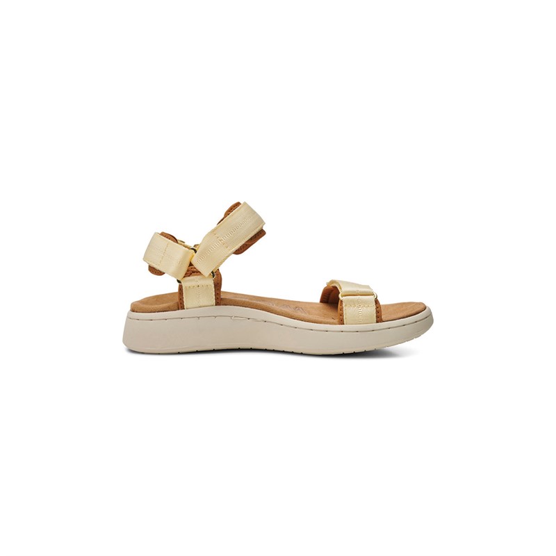 Woden Dames Line Sandalen Geel