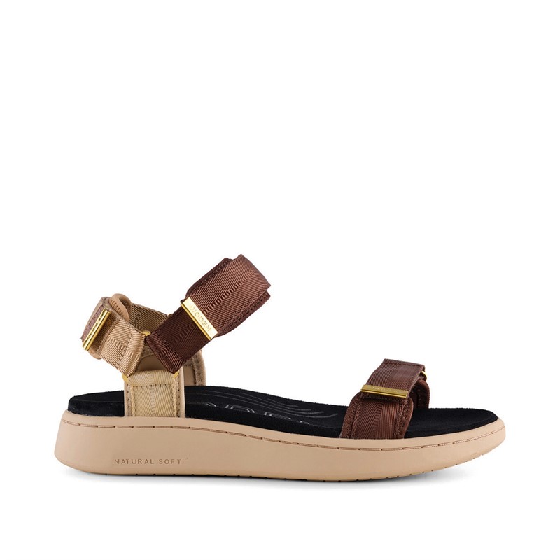 Woden Dame Line Sandaler Brun