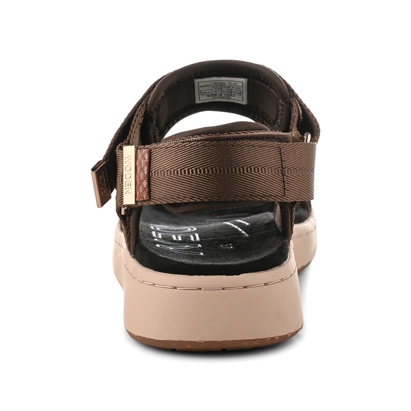 Woden Damskie Line Sandały Brązowy