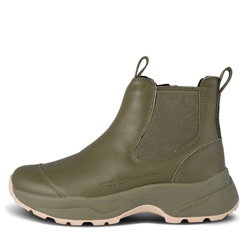 Woden Damen Silje Warm Waterproof Stiefeletten Grün