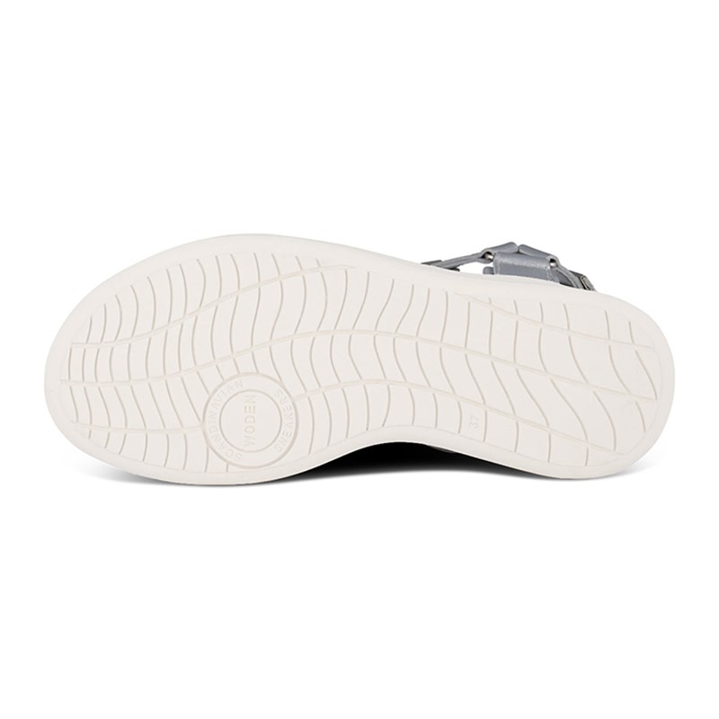 Woden Sandales métalliques Femme Ligne 039 Argent