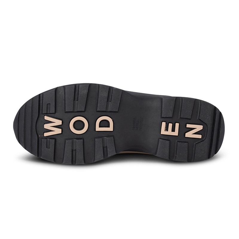 Woden Damen Solveig Wildleder wasserdichte Stiefel 864 Black/Coffee Cream