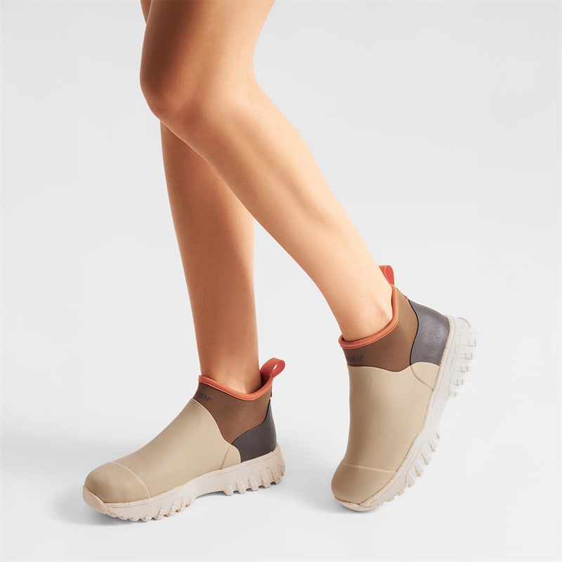 Woden Womens Irene Waterproof Rubber Boots 259 Coffee Cream Multi