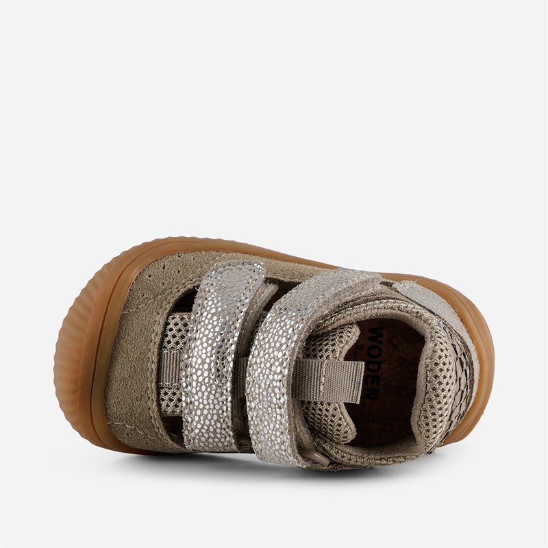 Woden Kinder Tristan Perlen Sandalen 776 Silver Mink