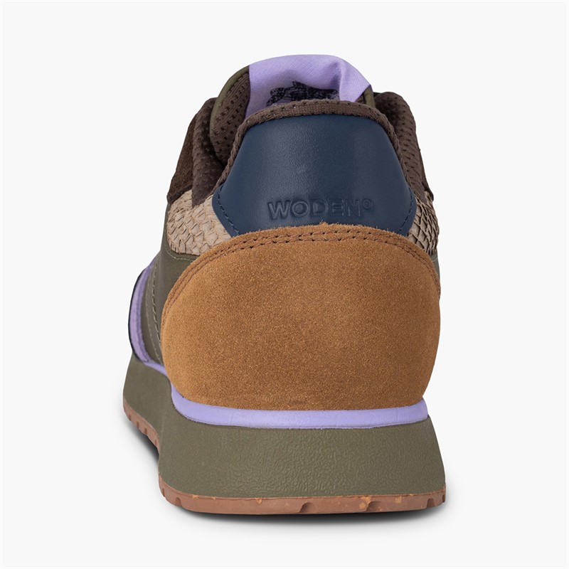 Woden Womens Ronja Sneakers 214 Dark Olive/Orchid
