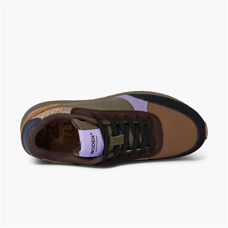Woden Womens Ronja Sneakers 214 Dark Olive/Orchid