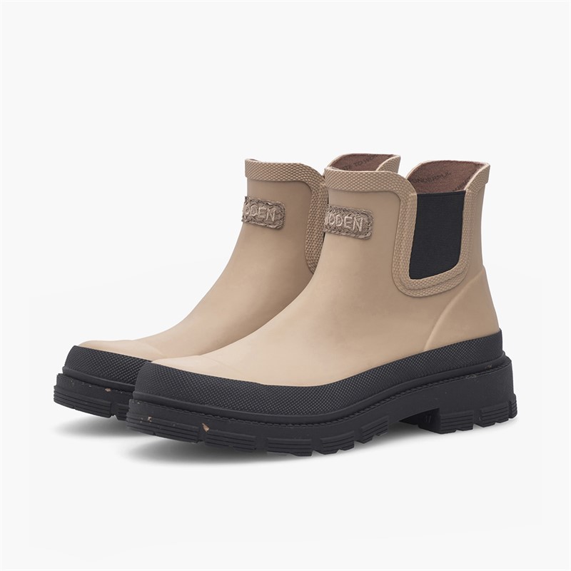 Woden Womens Liv Waterproof Rubber Boots 852 Coffee Cream