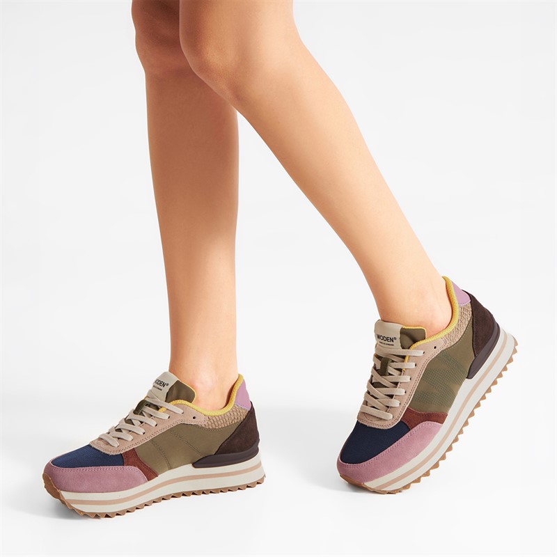 Woden Baskets Femme Ronja Plateau 255 Dark Algae Multi