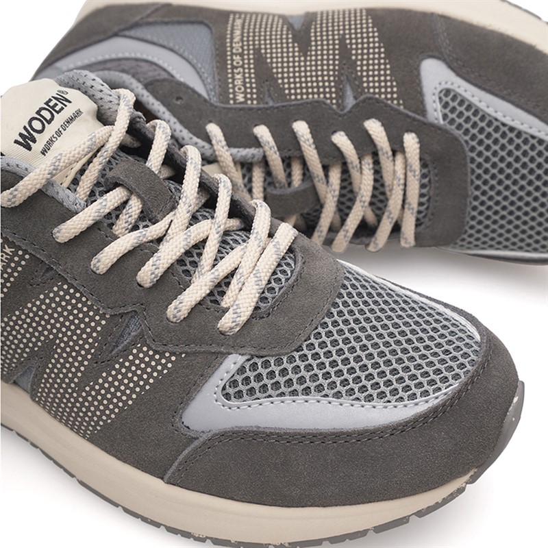 Woden Womens Rigmor Open Mesh Sneakers 051 Dark Grey