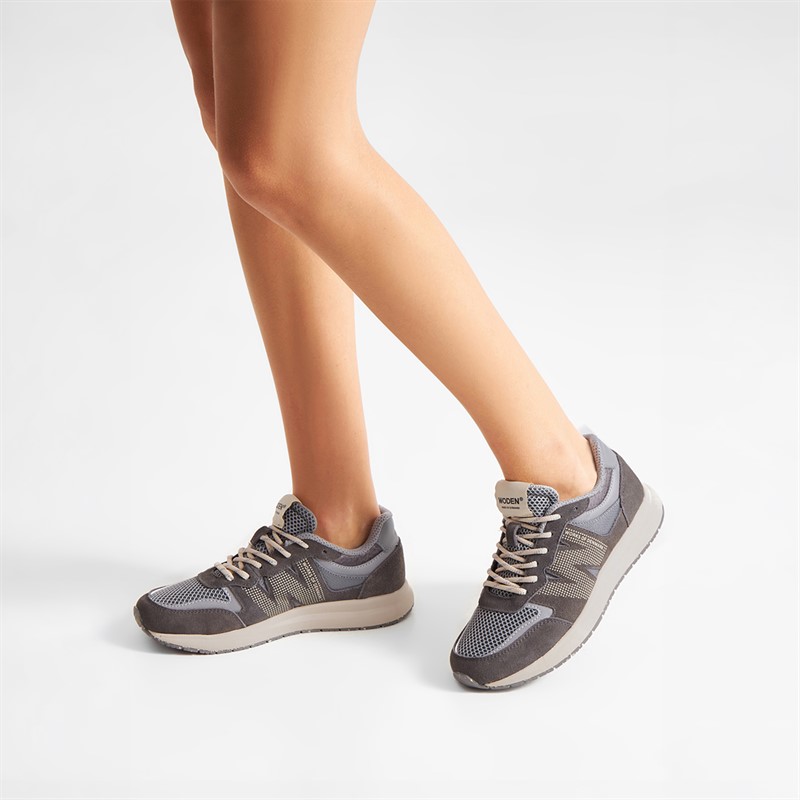 Woden Womens Rigmor Open Mesh Sneakers 051 Dark Grey
