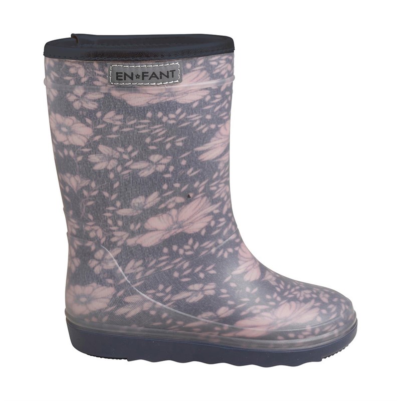 En Fant Bottes en Caoutchouc Printet Rain Fille Bleu Marine