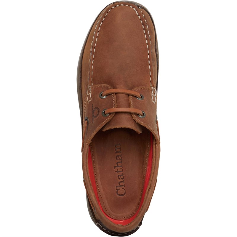 Chatham Marine Mens Portage Deck Shoes Tan/Brown