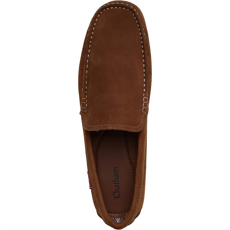 Chatham Marine Mens Seaton Leather Driving Moccasins Tan