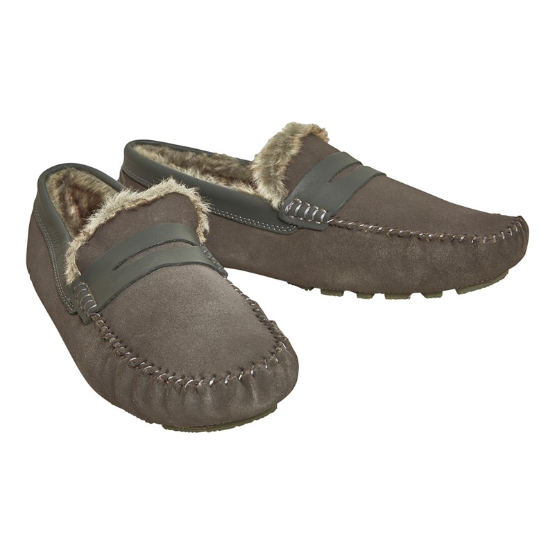 Chatham Marine Mens Coniston Moccasin Slippers Grey