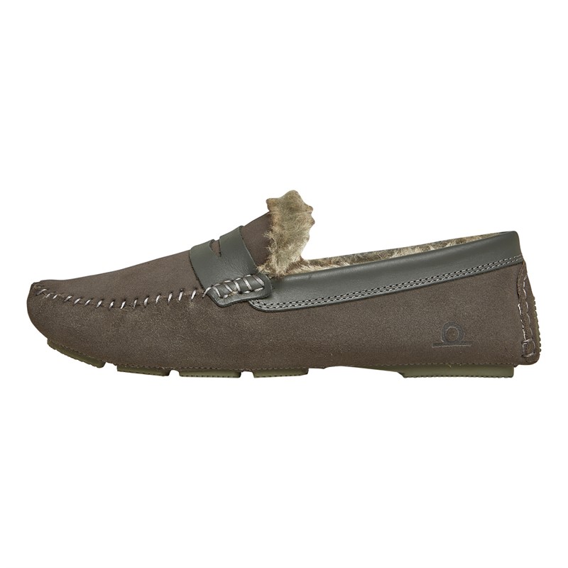 Chatham Marine Mens Coniston Moccasin Slippers Grey