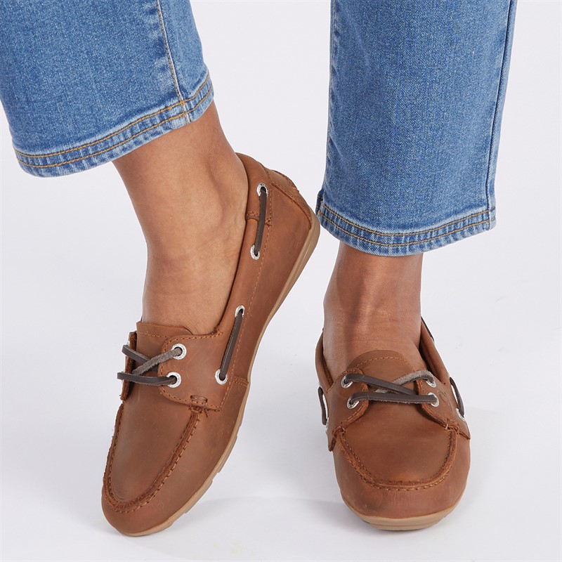Chatham Marine Womens Agios Deck Shoes Dark Tan