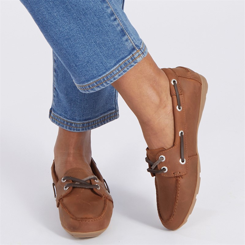 Chatham Marine Womens Agios Deck Shoes Dark Tan
