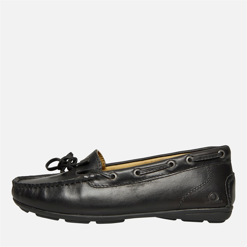 Chatham Marine Womens Paxos Driving Moccasins Black Leather