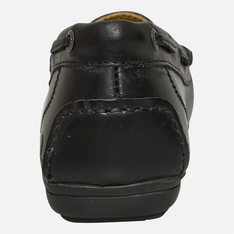 Chatham Marine Womens Paxos Driving Moccasins Black Leather