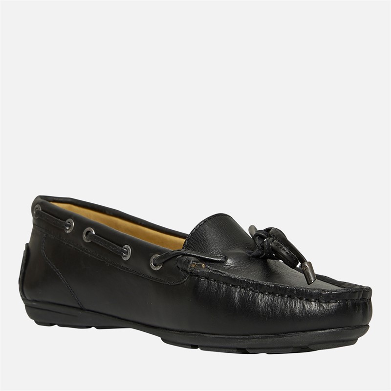 Chatham Marine Womens Paxos Driving Moccasins Black Leather