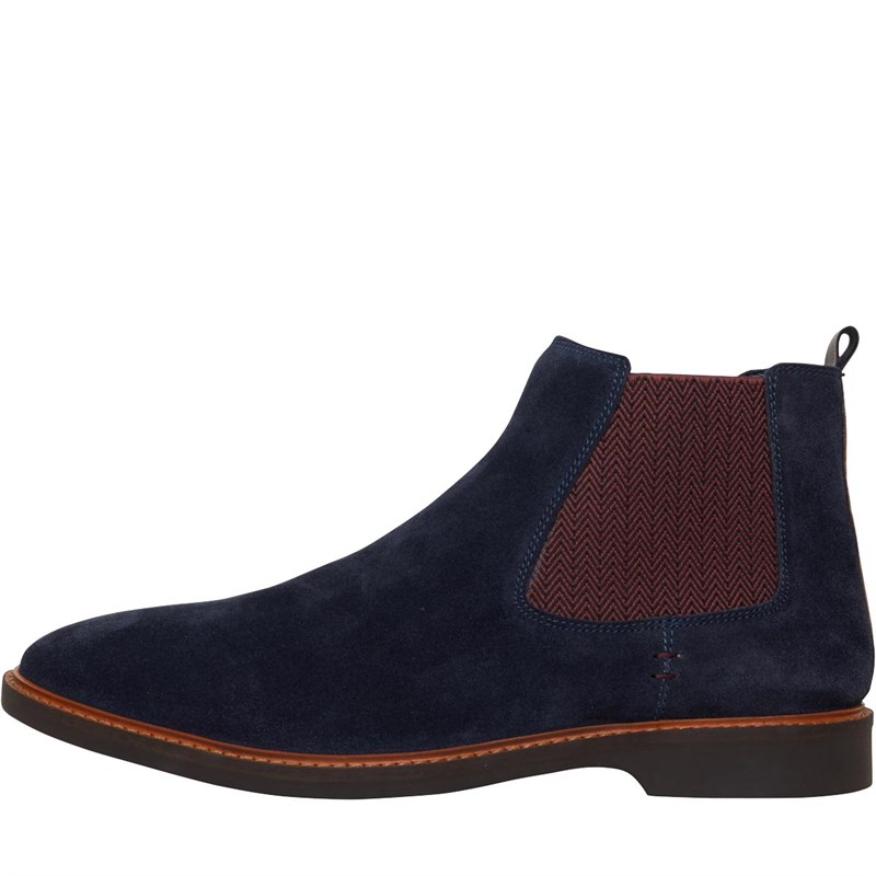 navy suede chelsea boots mens