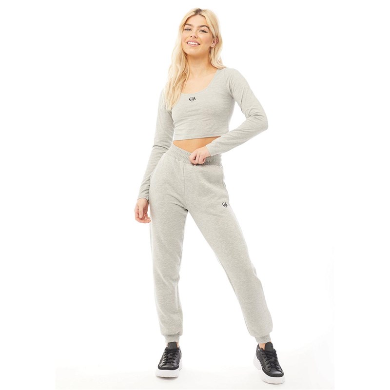 CITY OF ANGELS Womens Supernal Crop Top Grey Marl