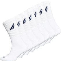 Nautica Mens Seven Pack Crew Socks White